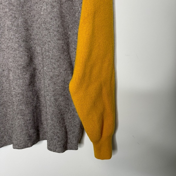 Free People Ribbed Colorblock Turtleneck Sweater - Blue, Gray, and Yellow S - Picture 10 of 10